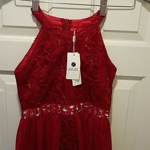 iEFiEL Burgandy Lace Dress-NWT